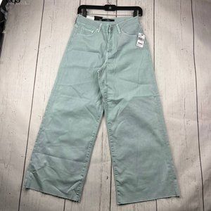 Mavi 27x27 Bodrum High Rise Wide Leg Denim Jeans Pants Green Women New